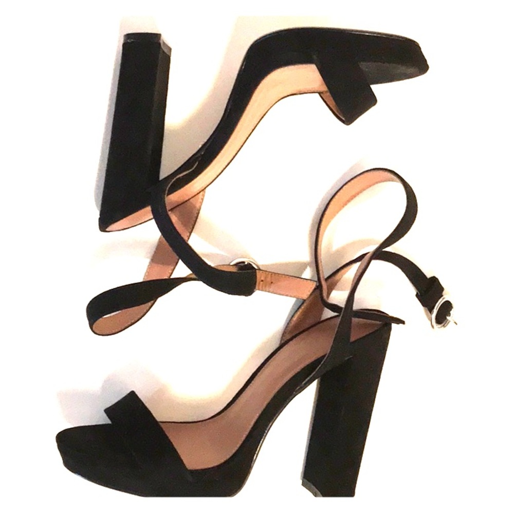 Black One Wrap Ankle Strap Sandals